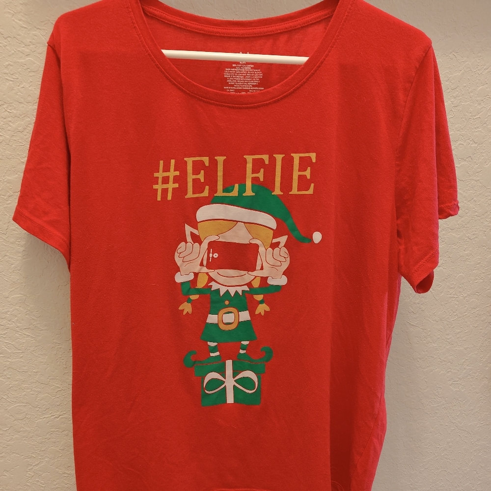 Christmas Elf T-Shirt #ELFIE Red Size 2X